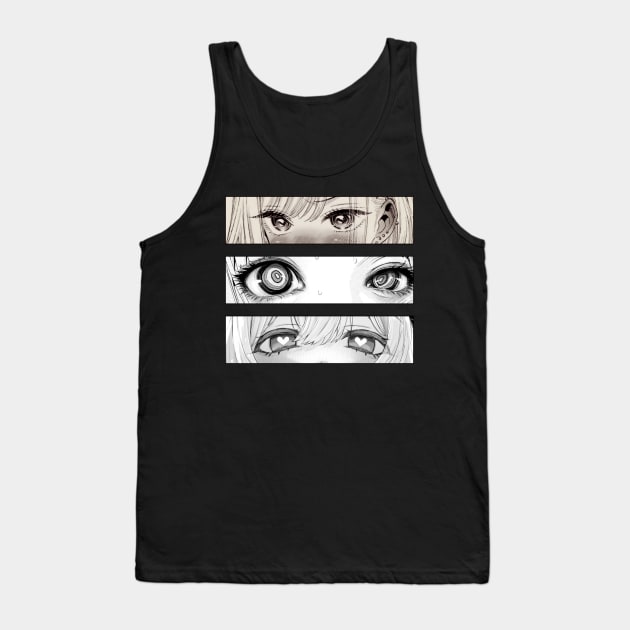 Lewd Manga Monochrome Eyes Bundle Tank Top by cocorf